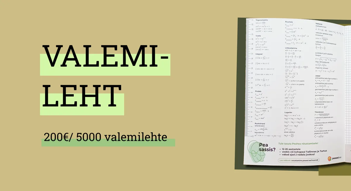 Valemileht hinnakiri
